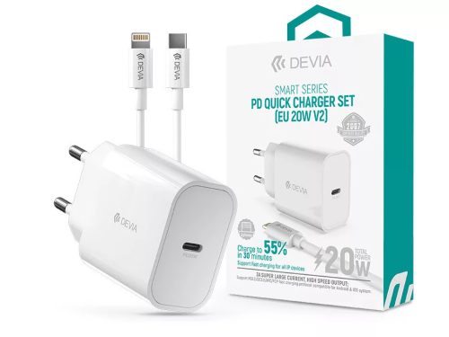 20W PD gyorstöltő töltő adapter + 1m USB C Lightning kábel szett