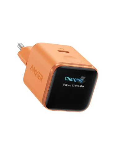 Anker Nano Display 45W GaN USB-C intelligens gyorstöltő – narancs