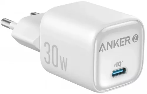 Anker Zolo 30W GaN USB-C hálózati gyorstöltő adapter – fehér
