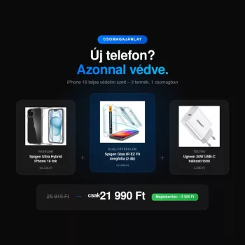 Új telefon alapcsomag – iPhone 16 védelmi szett