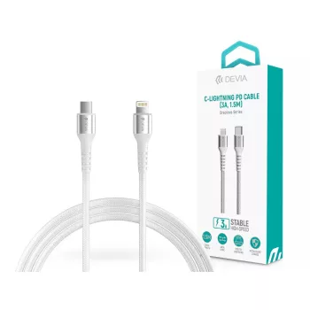   DEVIA Gracious Serie USB-C → Lightning PD gyorstöltő kábel 1,5 m (3A) – fehér