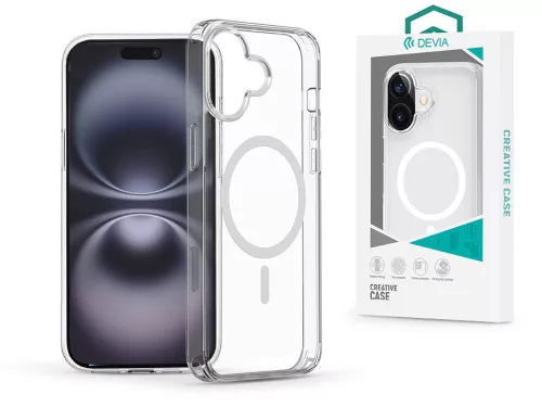 Devia Pure Clear Magnetic ütésálló tok - Apple iPhone 16 Plus - átlátszó