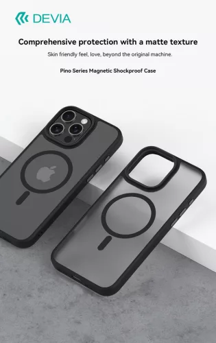 Devia Pino Series Magnetic ütésálló tok - Apple iPhone 16 Pro - fekete