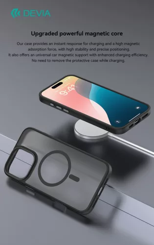 Devia Pino Series Magnetic ütésálló tok - Apple iPhone 16 Pro Max - szürke