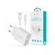 Devia Smart 2xUSB hálózati töltő adapter + USB - Lightning USB kábel 1 m-es vezetékkel - 12W - Devia Smart Series Charger Suit With Lightning Cable - fehér