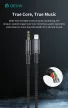 Devia iPure Series Woven AUX 3,5mm jack/Lightning audio kábel 1m - fekete