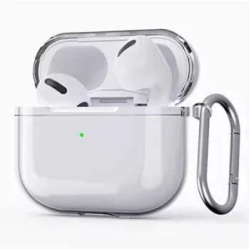  Átlátszó védőtok Apple AirPods 3 / Airbuds Pods 3-hoz, karabinerrel