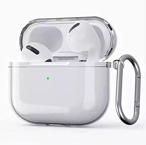 Átlátszó védőtok Apple AirPods 3 / Airbuds Pods 3-hoz, karabinerrel