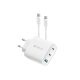 Devia Extreme Speed Series 65W GaN PD hálózati gyorstöltő adapter USB+2xType-C+Type-C kábel - fehér