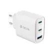 Devia Extreme Speed Series 65W GaN PD hálózati gyorstöltő adapter USB+2xType-C+Type-C kábel - fehér