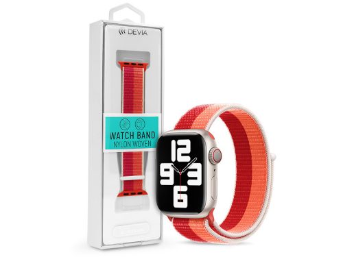 Apple Watch szövet sport szíj - Devia Nylon Woven Braided Adjustable two-tone Watch Loop - 38/40/41 mm - peony