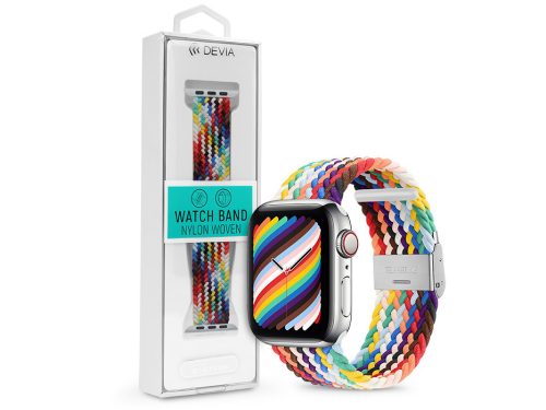 Apple Watch fonott szövet sport szíj - Devia Nylon Woven Deluxe Series Sport4 Watch Loop - 38/40/41 mm - rainbow