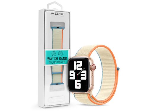 Apple Watch szövet sport szíj - Devia Nylon Woven Deluxe Series Sport3 Watch Loop - 38/40/41 mm - cream white
