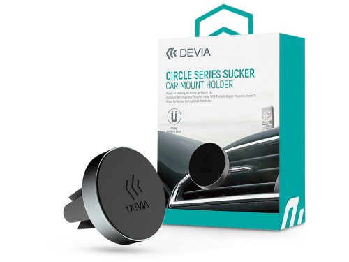 Devia szellőzőrácsba illeszthető mágneses autós tartó - Devia Circle Series Sucker Car Mount Holder - szürke/fekete