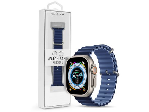 Apple Watch szilikon sport szíj - Devia Deluxe Series Sport6 Silicone Two-tone Watch Band - 42/44/45/49 mm - kék