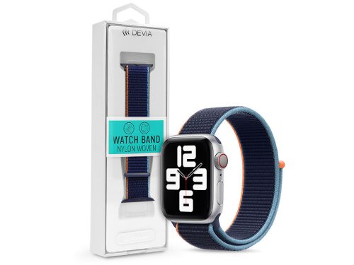Apple Watch szövet sport szíj - Devia Nylon Woven Deluxe Series Sport3 Watch Loop - 42/44/45/49 mm - deep navy