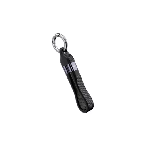 MAQO KeyCharge™ 240W USB4 Type-C töltő és adat kábel kulcstartó - 13cm - Midnight Black