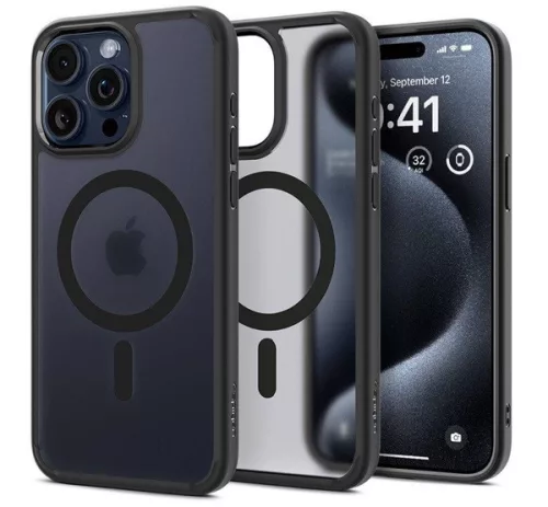 Spigen Ultra Hybrid MagFit Apple iPhone 16 Pro tok, MagSafe, Frost, fekete