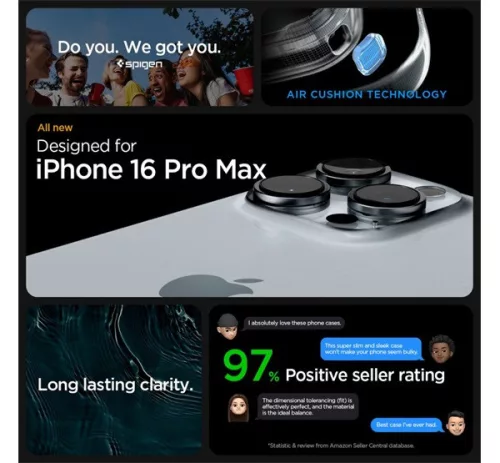 Spigen Ultra Hybrid Apple iPhone 16 Pro Max tok, Frost, fekete