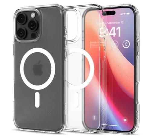 Spigen Ultra Hybrid MagFit Apple iPhone 16 Pro Max tok, MagSafe, Frost Clear tok, átlátszó