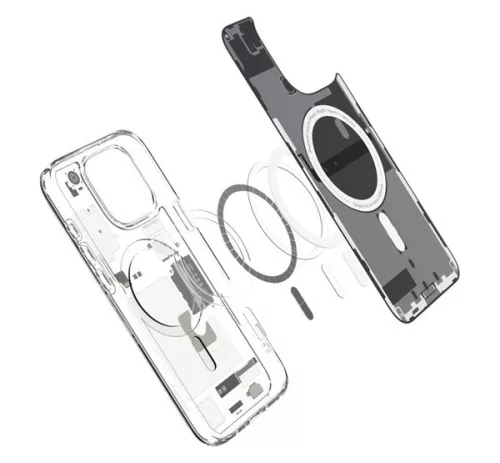 Spigen Ultra Hybrid MagFit Apple iPhone 16 Pro Max tok, MagSafe, Natural Titanium, Zero One, átlátszó