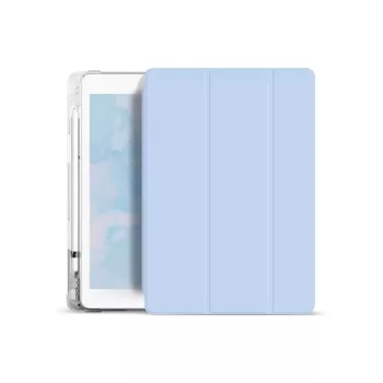   Xprotector Smart Book tok pencil tartóval, átlátszó szilikon hátlappal Apple iPad 10.9 2022 / iPad 11 2025 világoskék