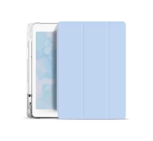 Xprotector Smart Book tok pencil tartóval, átlátszó szilikon hátlappal Apple iPad 10.9 2022 / iPad 11 2025 világoskék