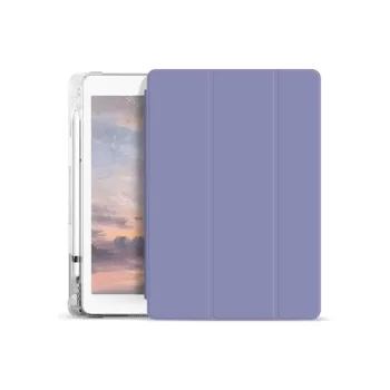   Xprotector Smart Book tok pencil tartóval, átlátszó szilikon hátlappal Apple iPad 10.9 2022 / iPad 11 2025 lila