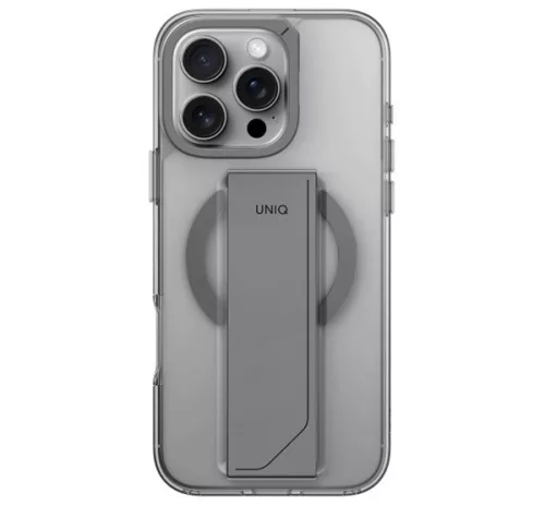 Uniq Heldro Max iPhone 16 Pro Max MagSafe tok kitámasztóval,  átlátszó