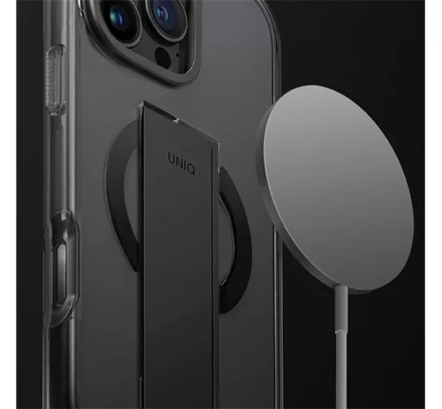 Uniq Heldro Max iPhone 16 Pro Max MagSafe tok kitámasztóval,  átlátszó