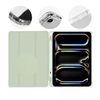   OBAL:ME MistyTab iPad Air 4 (2020)/iPad Pro 11 (1/2/3/4) oldalra nyíló, kitámasztható tok, zöld