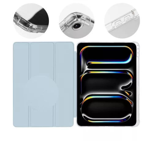 OBAL:ME MistyTab iPad Pro 11 (2024 / 2025) oldalra nyíló, kitámasztható tok, kék