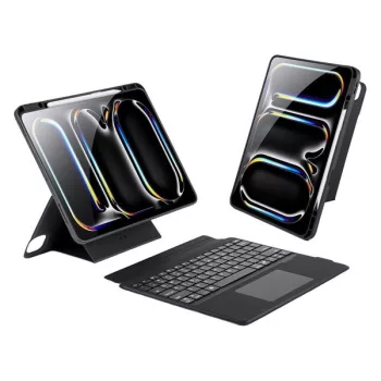   Dux Ducis DK iPad Pro 13 (2024 / 2025) kihajtható tok vezeték nélküli billentyűzettel, fekete