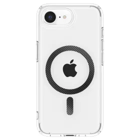   Spigen Ultra Hybrid MagFit Apple iPhone 17e / iPhone 16e tok, MagSafe, Carbon Fiber,  átlátszó-fekete
