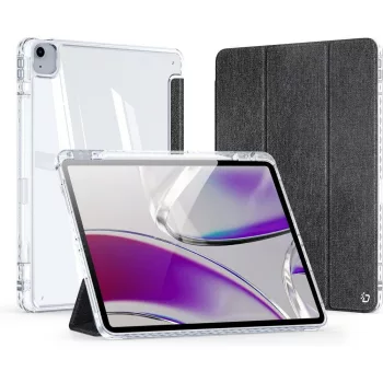  Dux Ducis Unid iPad iPad Air 13 (2024)/iPad Pro 12.9 (2018/2020/2021/2022) kihajtható tok pencil tartóval, fekete