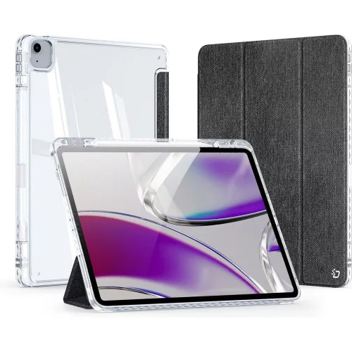 Dux Ducis Unid iPad iPad Air 13 (2024)/iPad Pro 12.9 (2018/2020/2021/2022) kihajtható tok pencil tartóval, fekete