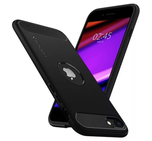 Spigen Rugged Armor Apple iPhone SE 2022 / 2020 tok, Matte Black, fekete