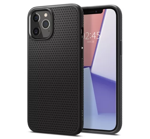 Spigen Liquid Air Apple iPhone 12 / 12 Pro tok, Matte Black, fekete
