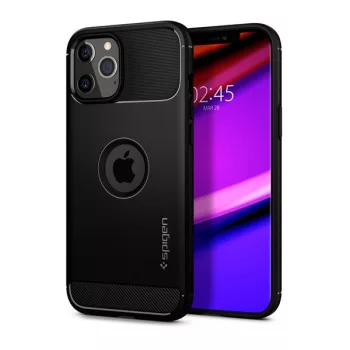   Spigen Rugged Armor Apple iPhone 12 / 12 Pro tok, Matte Black, fekete