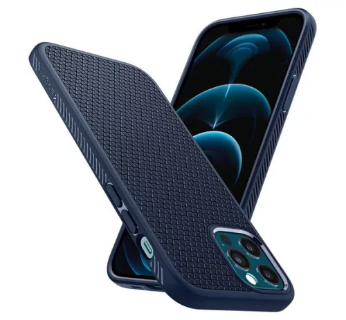 Spigen Liquid Air Apple iPhone 12/12 Pro tok, Navy Blue, kék