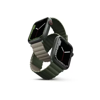   Uniq Revix mágneses szilikon szíj Apple Watch 42/44/45/49mm, zöld/taupe
