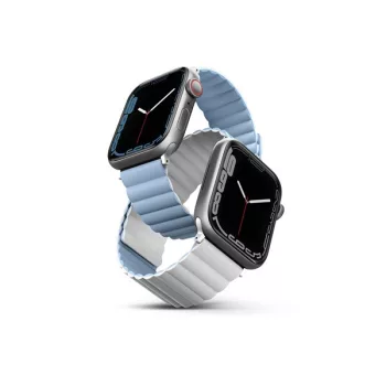   Uniq Revix mágneses szilikon szíj Apple Watch 42/44/45/49mm, fehér/kék