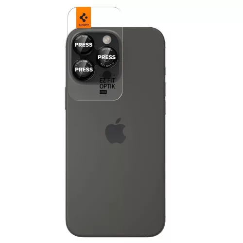 Spigen Glas.tR EZ Fit Optik Pro Apple iPhone 14 Pro / 14 Pro Max / 15 Pro / 15 Pro Max / 16 Pro / 16 Pro Max / 17 Pro / 17 Pro Max, Tempered kameravédő fólia, fekete-piros (2db)