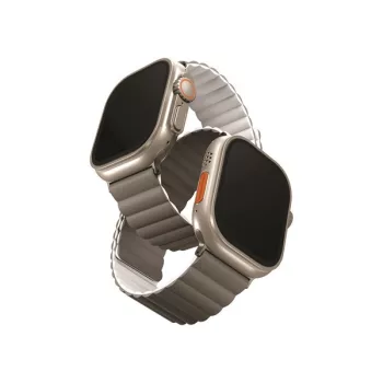   Uniq Revix mágneses szilikon szíj Apple Watch 42/44/45/49mm, szürke/fehér