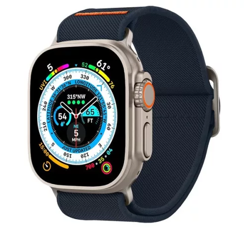 Spigen Lite Fit Ultra Apple Watch Ultra 3 / 2 / 1 49mm / 10 /  9 / 8 / 7 45mm / SE / 6 / 5 / 4 44mm / 3 / 2 / 1 42mm szövet szíj, tengerészkék