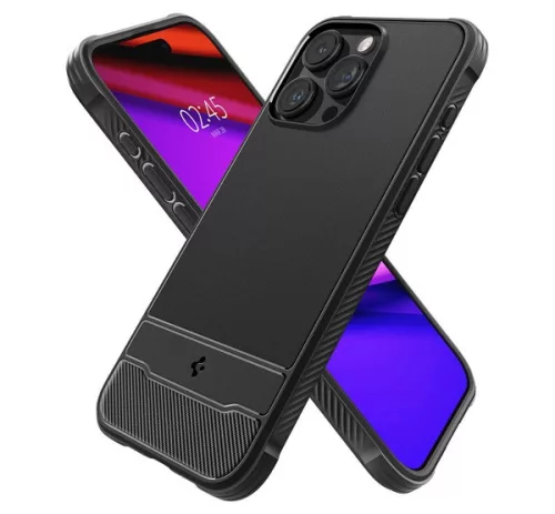 Spigen Rugged Armor MagFit Apple iPhone 15 Pro Max tok, MagSafe, Matte Black, fekete