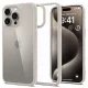 Spigen Ultra Hybrid Apple iPhone 15 Pro tok, bézs kerettel, átlátszó
