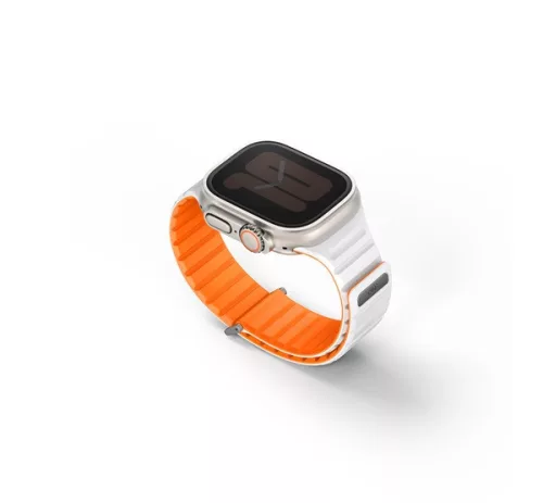 Uniq Revix Evo mágneses Apple Watch szíj, 49/45/44/42MM, narancs /fehér