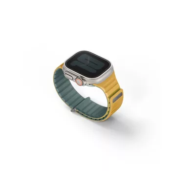   Uniq Revix Evo mágneses Apple Watch szíj, 49/45/44/42MM, zöld/ sárga
