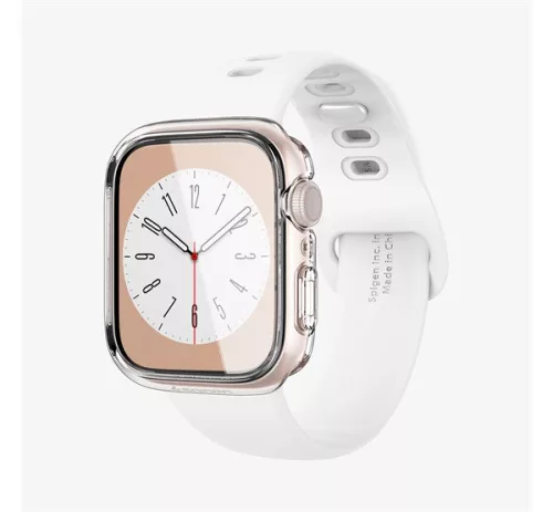Spigen Ultra Hybrid Apple Watch 9 / 8 / 7 45mm tok, Crystal Clear, átlátszó